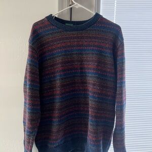 Men's Multicolor Striped Sweater Fall Creek Medium Sweater Cotton